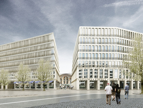 Planung des Bahnhofsvorplatzes mit Blickrichtung  Bremer Hauptbahnhof
