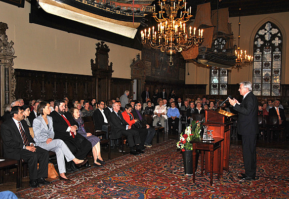 Bürgermeister Jens Böhrnsen bei seiner Rede anlässlich des Empfangs zum jüdischen Neujahrsfest
