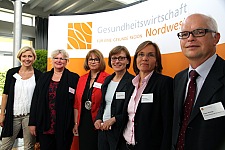 Die Referenten der Regionalkonferenz 2013 von Gesundheitswirtschaft Nordwest. e.V. : Karin Harms, Antje Kehrbach, Brigitte Bösch, Prof. Dr. Monika Habermann, Barbara Weider, Ansgar Rudolph (v.l.n.r.)