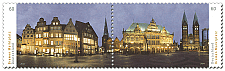 Heute erschienen: Briefmarke "Bremen Marktplatz" aus der Serie "Deutschlands schönste Panoramen". Grafik: Stefan Klein und Olaf Neumann, Iserlohn. Motiv: © Foto: Maren Arndt