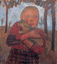 "Das Mädchen mit Kaninchen" , Bild wurde vom Von-der-Heydt-Museum zur Verfügung gestellt