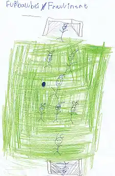 Eren aus der Gazellenklasse schenkte der Bürgermeisterin ein Fußballbild