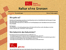 Vorschau auf das neue Online-Portal www.kulturticket.bremen.de