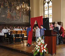 Mit ihrer kurzweiligen Darbietung bereicherten die Akteure der Blaumeier den Senatsempfang