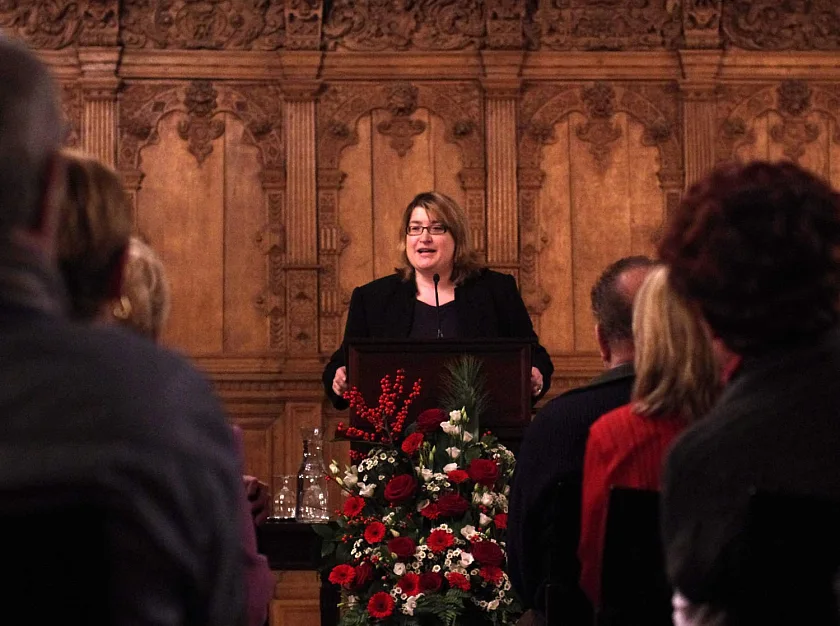 Senatorin  Anja Stahmann bei ihrer Begrüßungsansprache