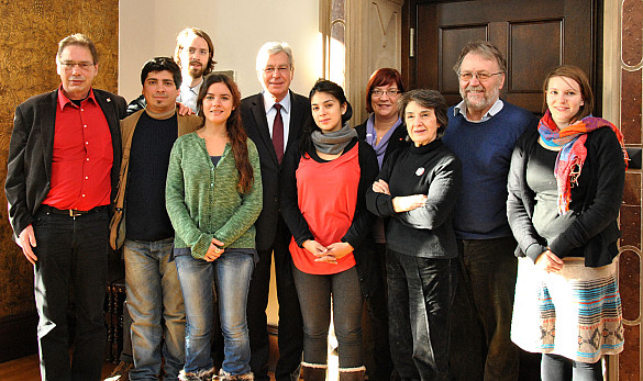 Die Delegation aus Chile zu Besuch bei Bürgermeister Jens Böhrnsen (5. von links)
