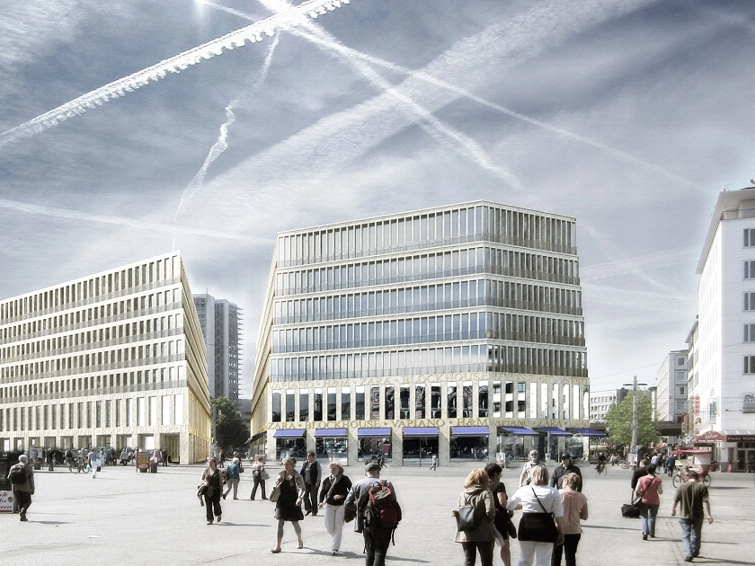 Planung des Bahnhofsvorplatzes mit Blickrichtung  Stadtmitte