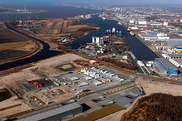 Produktionsanlagen von Repower Systems in Bremerhaven. © BIS Bremerhaven 2011