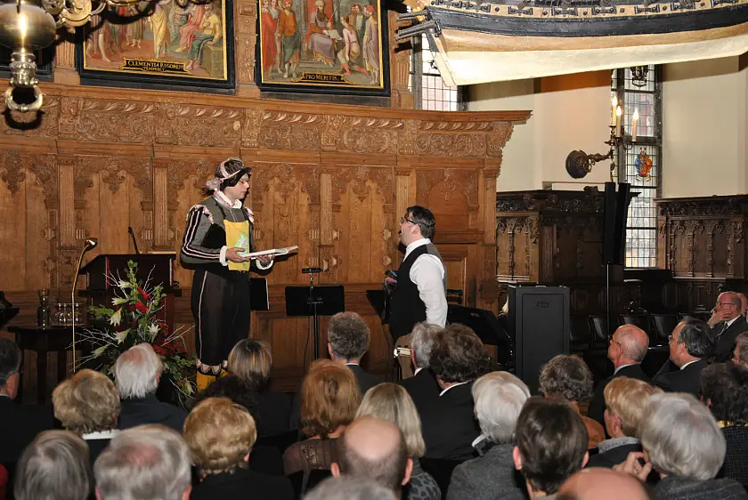 Christian Bergmann und Frank Auerbach von der bremer shakespeare company bei ihrem "Dialog der Tugenden"