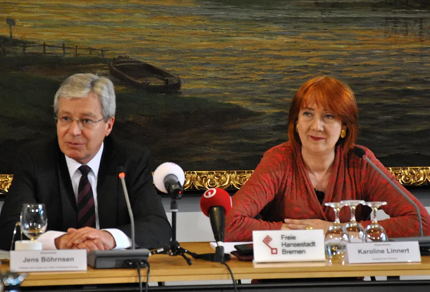Bürgermeister Böhrnsen und Bürgermeisterin Linnert