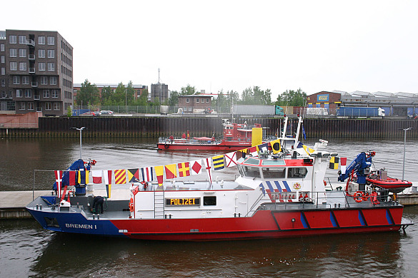 Das gemeinsame Einsatzboot der Polizei Bremen und der Feuerwehr Bremen