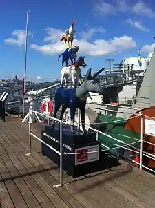 Die drei Meter hohe Statue der Bremer Stadtmusikanten