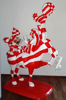 Speckflaggendesign für die Stadtmusikanten in der Bremer Landesvertretung.