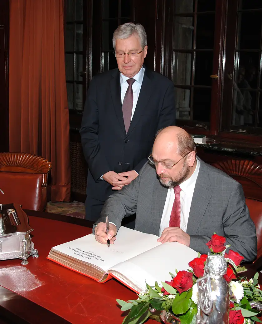 Bürgermeister Jens Böhrnsen, Parlamentspräsident Martin Schulz