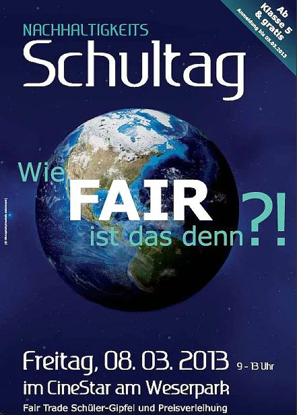 Flyer der Abschlussveranstatung des Schülerwettbewerbs "Wie FAIR ist das denn!?"