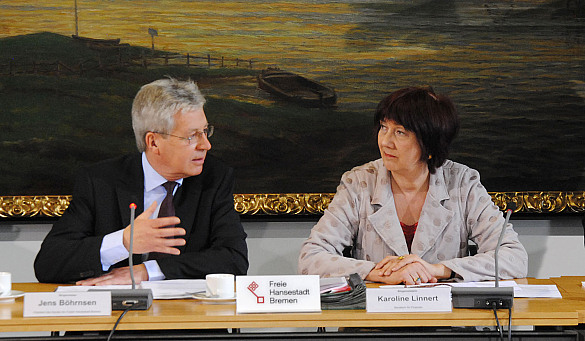 Bürgermeister Böhrnsen und Finanzsenatorin Linnert setzten auf eine nachhaltige Haushaltspolitik