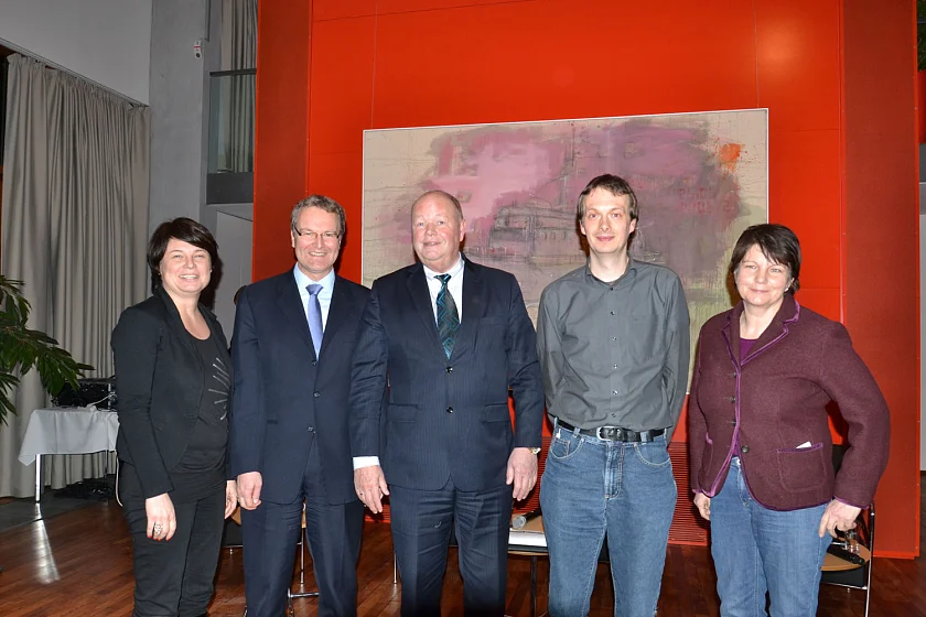 Diskutierten zum Thema Freihandel: (v.l.) Ulrike Hiller, Dr. Malte Hauschild, Dr. Heiner Heseler, Christopher Duis und Dr. Ursula Weidenfeld