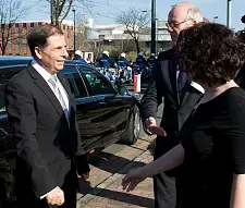 Begrüßung an der Uni Bremen:  Maltas Staatspräsident Dr. George Abela, Uni-Rektor Professor Bernd Scholz-Reiter und Professorin Yasemin Karaka&#351;o&#287;lu, Konrektorin für Interkulturalität und Internationalität