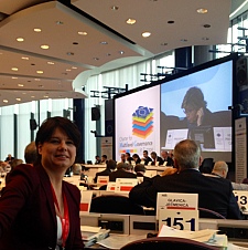 Staatsrätin Ulrike Hiller während der Sitzung des Ausschusses der Regionen