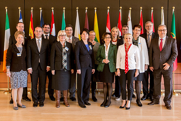 Die Mitglieder der Europaministerkonferenz während ihrer Sitzung in Brüssel