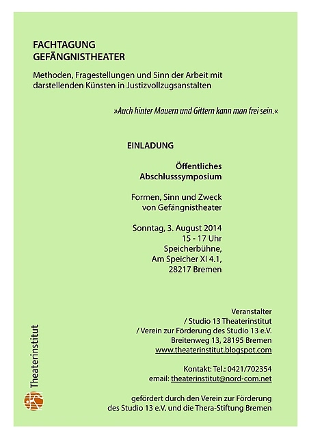 Fachtagung Gäfangnistheater Symposium