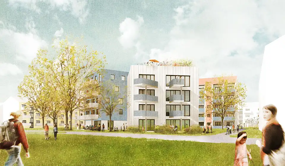 So wird das Gebäudepaar in der Kötnerweide/Ecke Buddeskamp aussehen