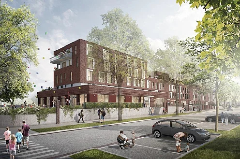 So wird es einmal  aussehen - das neue Quartierszentrum im Cambrai-Dreieck in Huckelriede