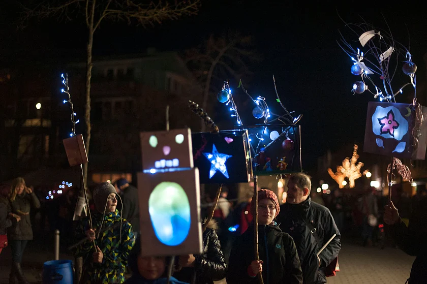 Lichtkunst aus dem Bürgerhaus Oslebshausen. Foto: M. Menke, frei