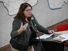 Senatorin Anja Stahmann bei der Zukunftskonferenz im Kwadrat