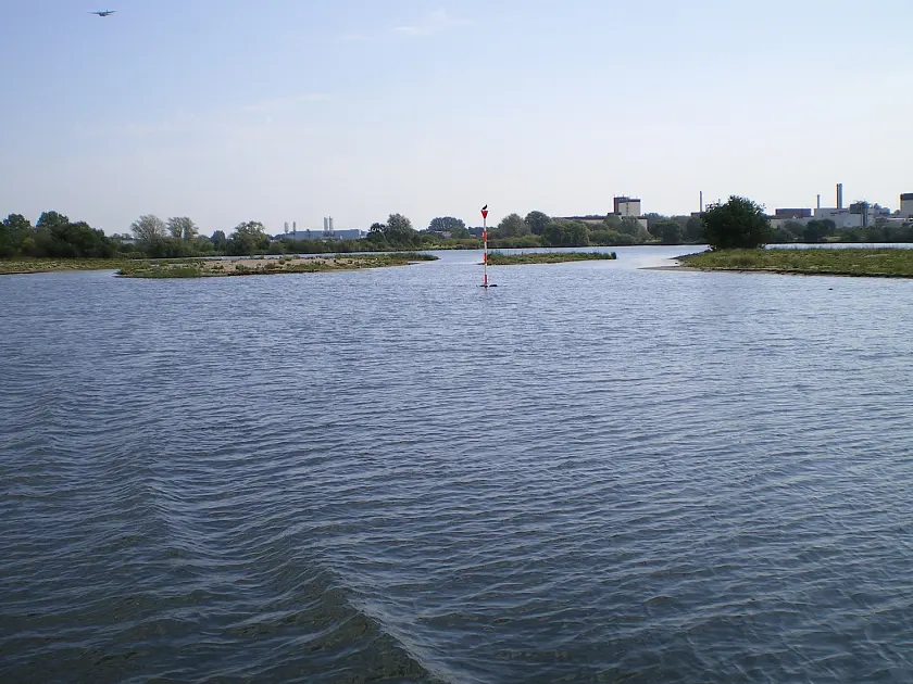 Renaturierung der Weser; hier auf Höhe des Hemelinger Sees