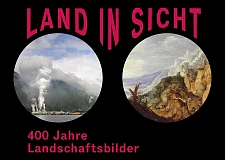 Neu und alt: Plakatmotiv mit  Werken von Stan Douglas (Gold River Mill, 1996) und Joos de Momper (Felslandschaft mit Reisenden, ca. 1620er Jahre)