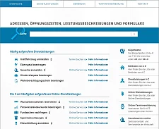 Screenshot vom Serviceportal