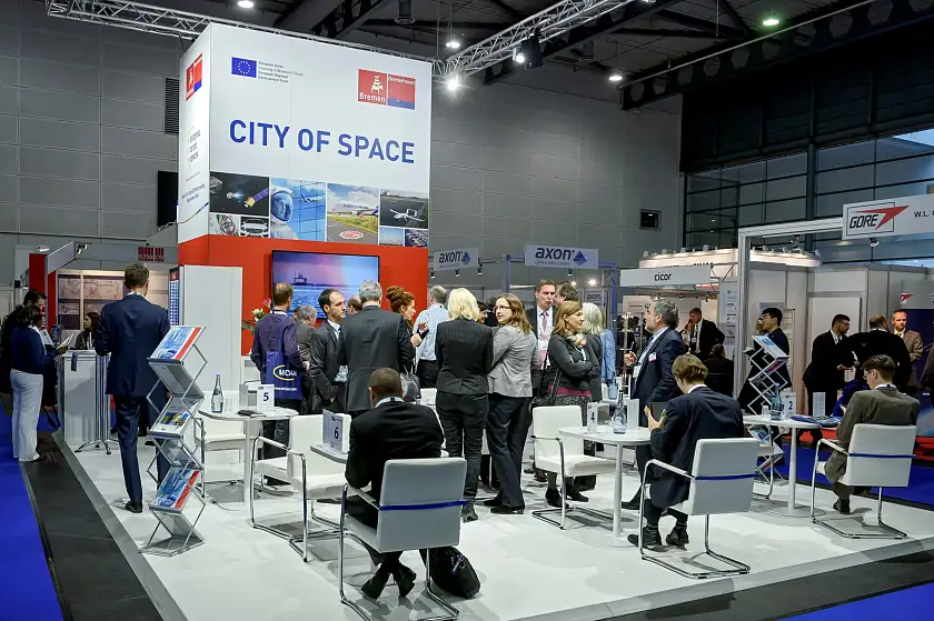 Der Stand des Bundeslandes Bremen auf der "Space Tech Expo". 