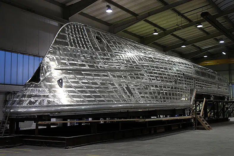 Rumpf des SK 35 ist beplankt; Foto: © DGzRS 2014