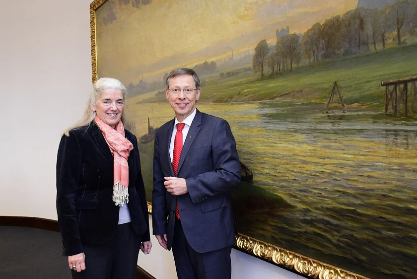 Isabel Pfeiffer-Poensgen, Generalsekretärin der Kulturstiftung der Länder, und Bremens Bürgermeister, Kultursenator  Dr. Carsten Sieling