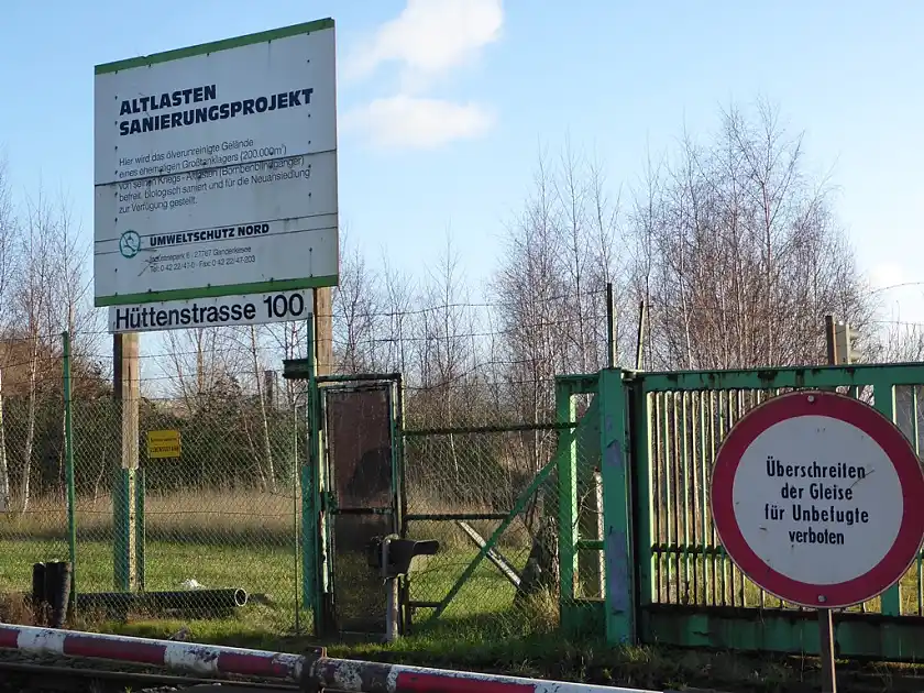 Blick auf das Altlastensanierungsobjekt