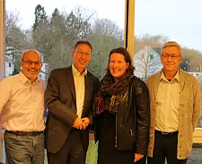 Vorsitzender August Judel, Bürgermeister Dr. Carsten  Sieling,  Geschäftsführerin Birgit Drechsler und Klaus Bode, stellvertretender Vorsitzender der Landesverbandes der Gartenfreunde