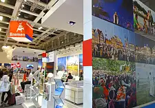 Bunt und vielfältig präsentieren sich Bremen und Bremerhaven auf der weltgrößten Tourismusmesse. Besonders Veranstaltungen wie Sonderausstellungen, Feste oder Sport-Events locken viele Gäste. Bildquelle: BTZ, Fotografin: Ingrid Krause