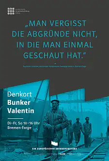 Plakat mit dem Zitat des französischen Zwangsarbeiters Raymond Portefaix