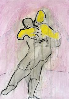 "Freude" (2010) von Ulrike Leopold, Mischtechnik auf Papier