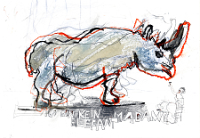 "Ich bin kein Elefant, Madame" (2013) von Ulrike Leopold, Mischtechnik