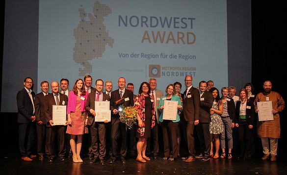 Finalisten und Preisträger des NordWest Award 2016, Laudatoren und Moderator