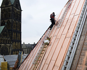 Über den Dächern von Bremen - Detail Bauarbeiten