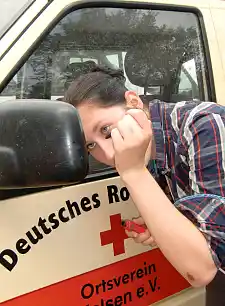 Zum Schminken bleibt nur wenig Zeit und vor allem auch wenig Platz.