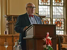 Staatsrat Henning Lühr bei der Begrüßungsrede in der Oberen Rathaushalle