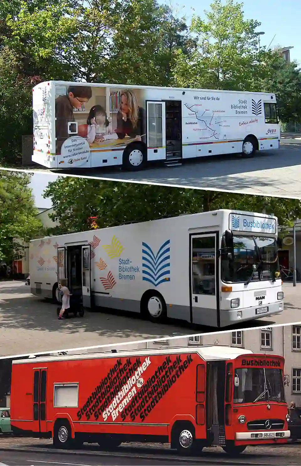 Die Busbibliothek aus drei Generationen