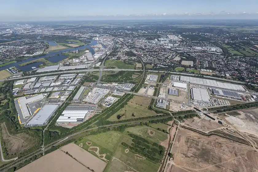 Bremen auf Wachstumskurs: Gewerbepark Hansalinie. Foto: WFB Studio B