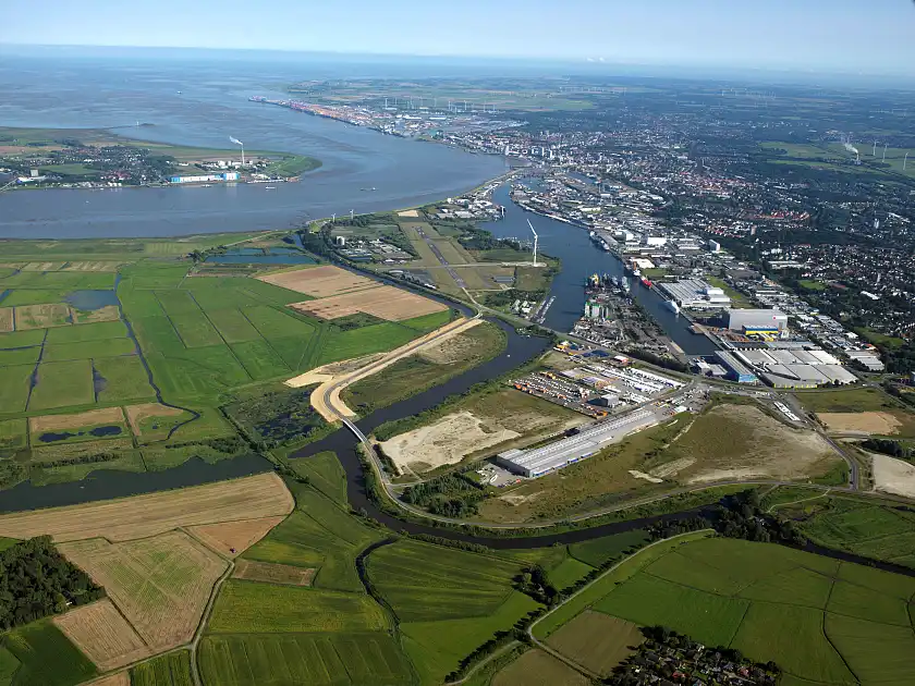 Luftaufnahme der Luneplate