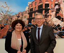 Bremens neue Landesfrauenbeauftragte Bettina Wilhelm und Bürgermeister Carsten Sieling 