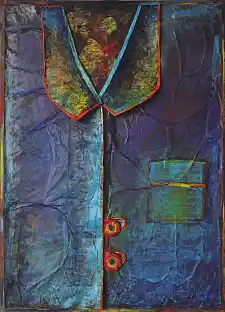 Kirsten Hammerström, "Kragen auf blau". Copyright: Foto: Jörg Koltermann